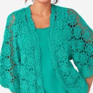 NEW Jessica London crochet cardigan plus 1X